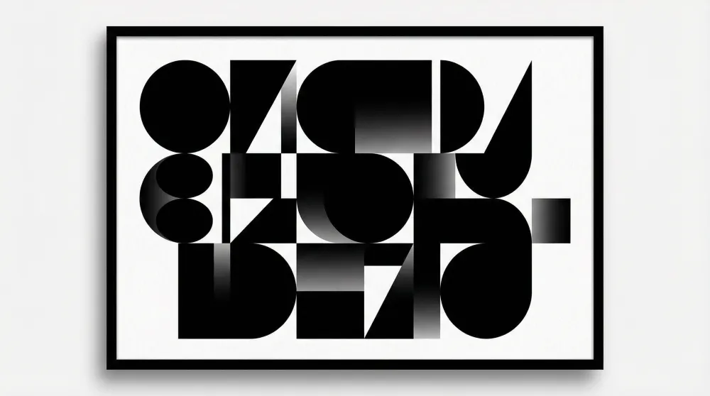 Black and white geometric shapes demonstrating contrast and negative space in graphic design