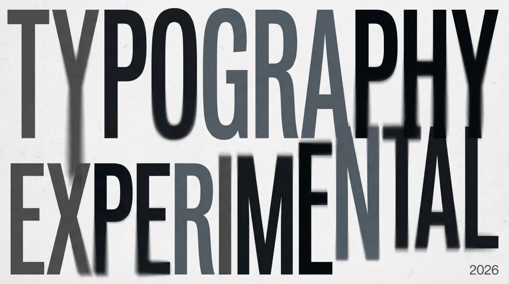 Experimental grayscale typography design with bold expressive letterforms in black and white
