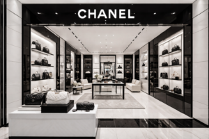Chanel monochrome design with clean lines and sophisticated look