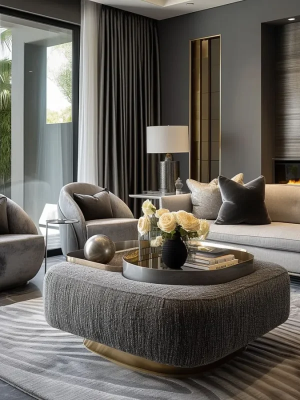 Minimalist interior design gray tone with its clean lines and sleek furniture